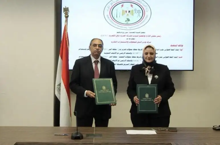 'نقل الكهرباء' توقع عقدين مع 'وادي النيل للمقاولات' لربط محطات القطار الكهربائي السريع بالشبكة القومية